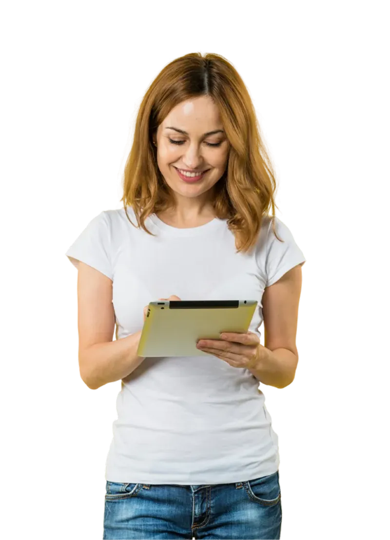 Person mit Tablet